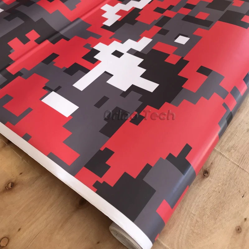 Digital Black Red Vinyl Wrap-1