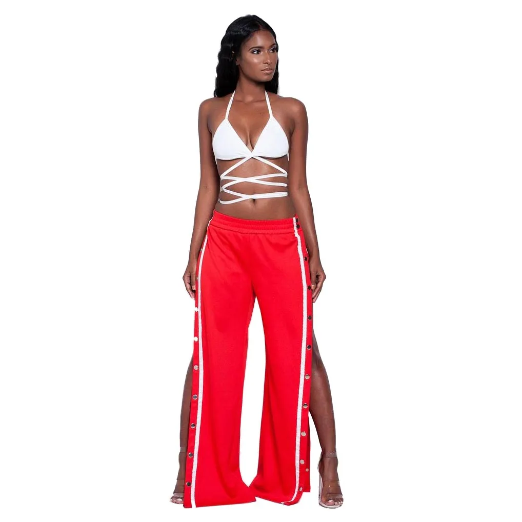 women wide leg elegant striped wide legs pants elastic