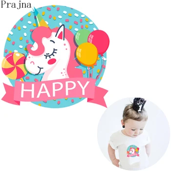 

Prajna Happy Unicorn Patch Iron On Transfer Applique Sticker On Clothes Heat Transfer Vinyl Patch For Clothes Stripes Washable