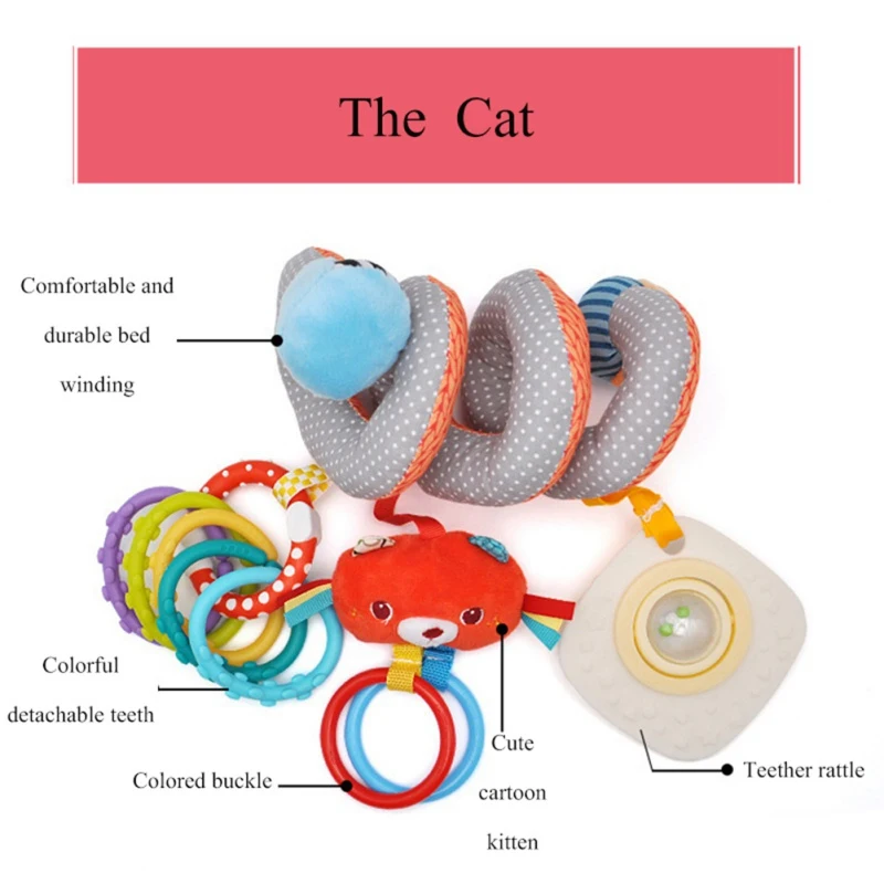 Новая детская подвесная игрушка кольцо животное погремушка Колыбель подвесная для детской коляски игрушки Прорезыватель Мягкая кукла
