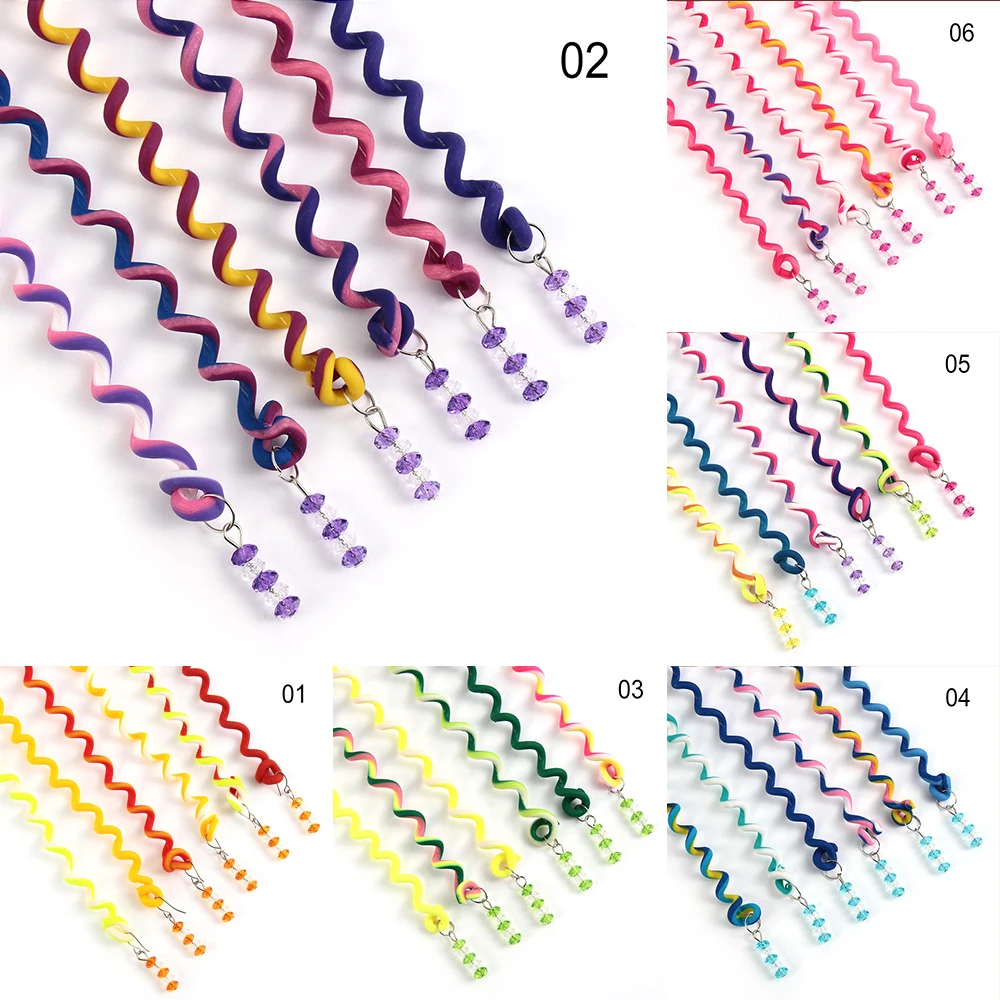 Fashion Rainbow Color Curler Hair Braid for Cute Girl Hair Styling Tools Hair Roller Braid Hair Styling Accesories 6 Pcs/lot