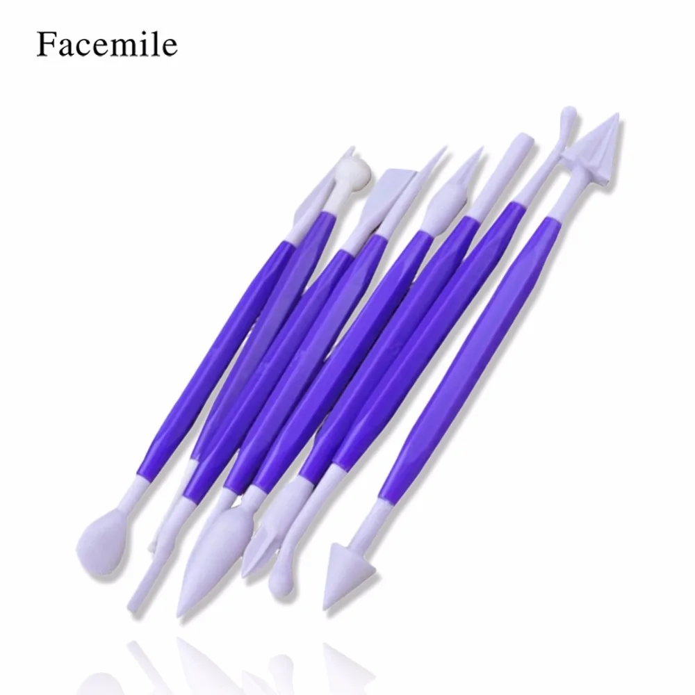 

Facemile 8Pcs/Set Plastic Purple Fondant Cake Mold Decorating Baking Mould Carving Moulding Tools 01030 Gift