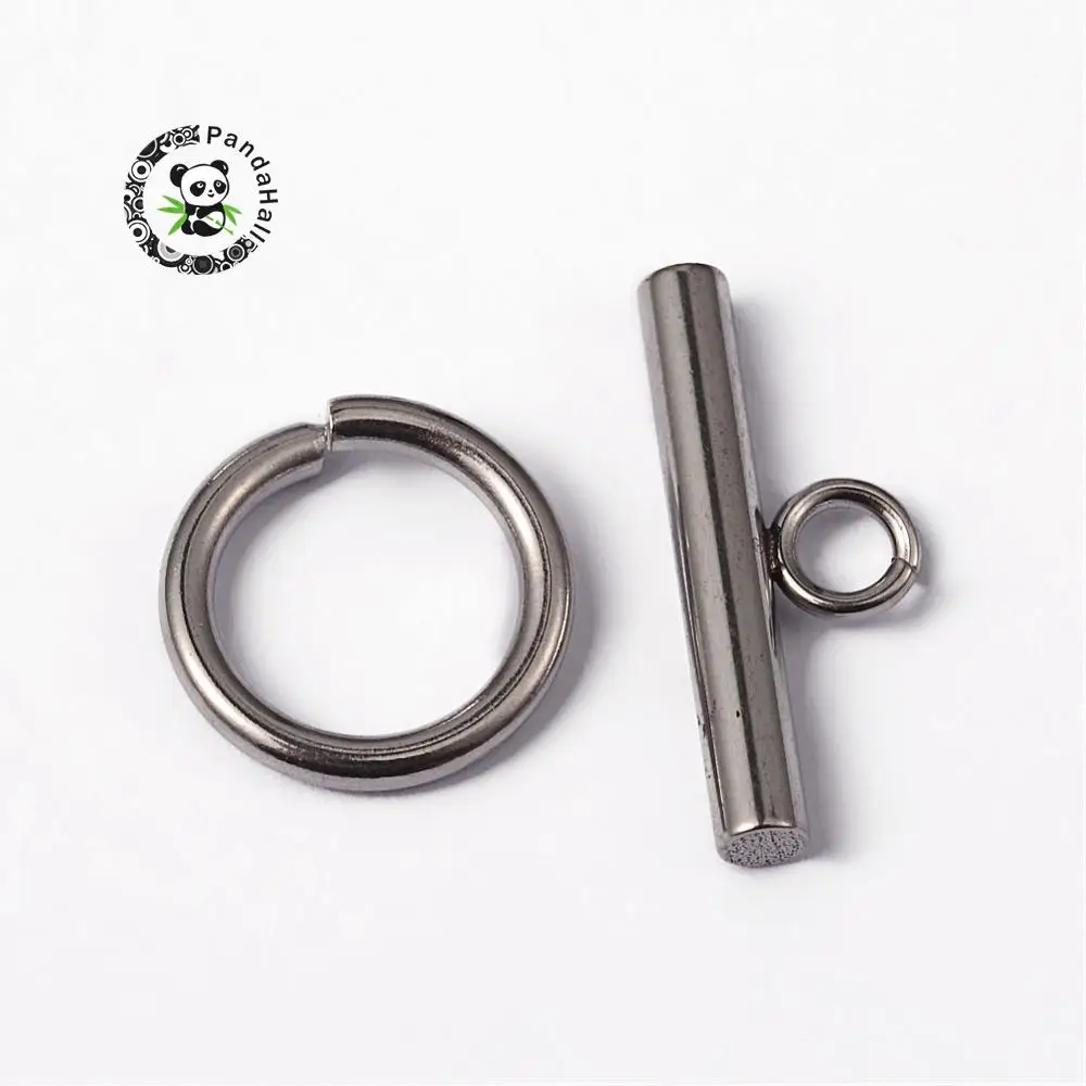 304 Stainless Steel Bar & Ring Toggle Clasps, Toggle 15x2mm, TBar