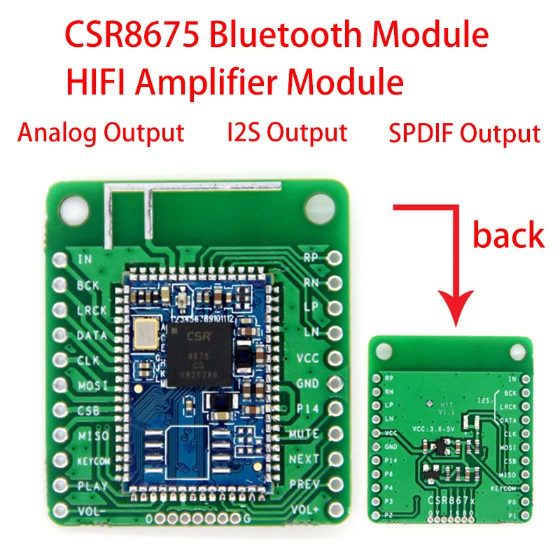  CSR8675 Bluetooth V5.0 Modulo A Bassa Potenza Bluetooth Modulo Audio APTX-HD di Compressione Lossle