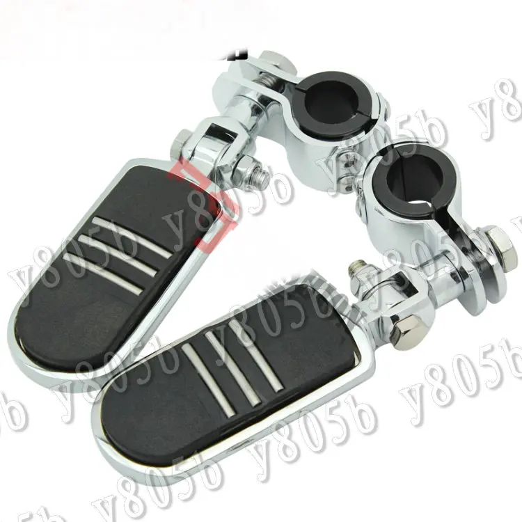 Chrome Motorcycle Guard Crash Bar Footrest Foot Pegs For Honda Yamaha