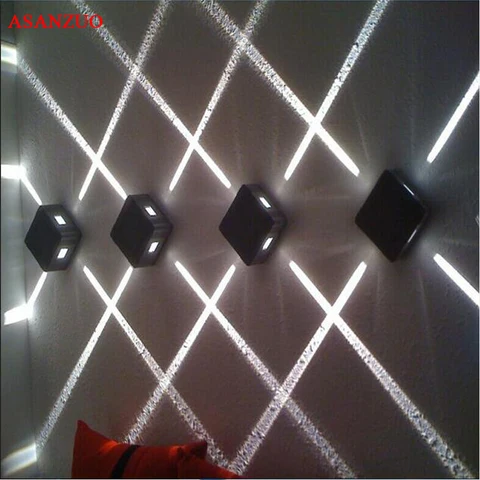 Feixe de Luz Conduziu a Lâmpada Luzes de Parede Colorido Cruz Estrela Lâmpada Barra Decorativa Parede Iluminação Interior Spotlight Ktv