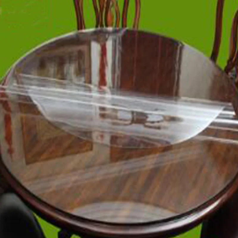 BALLE PVC Round Table Cover Tablecloth Desk Pad Soft Glass Dining Heavy Duty Plastic Mat Circle