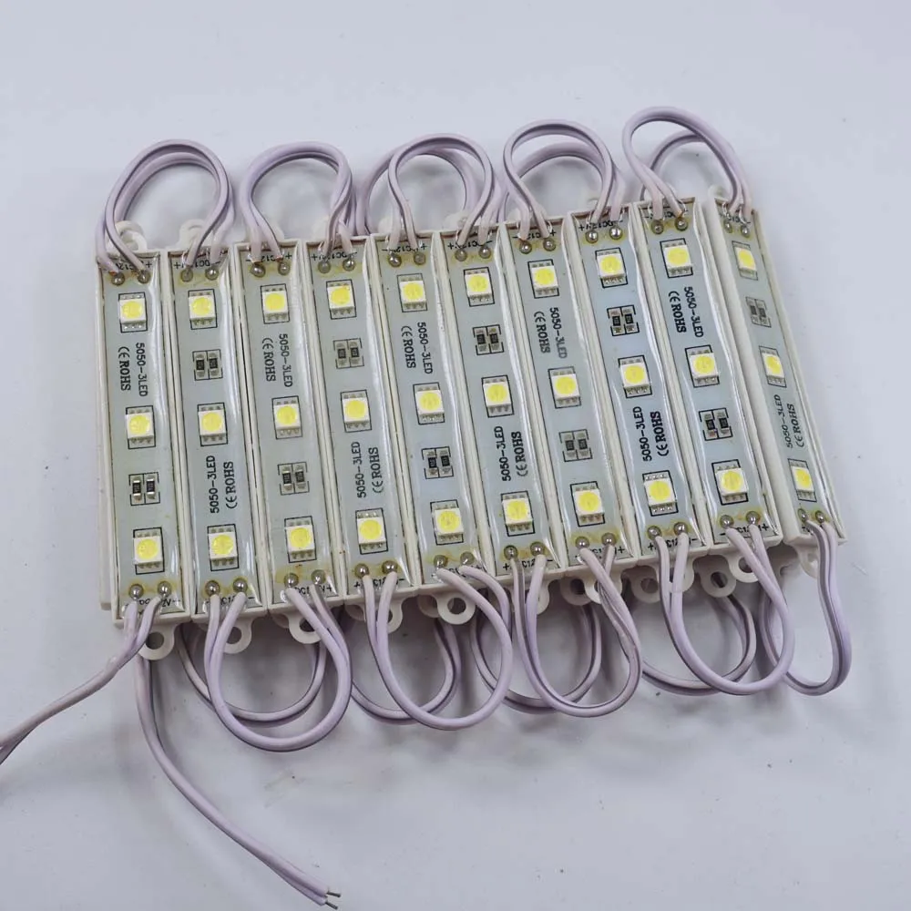 20 шт. светодиодный светильник 5050 SMD 3 12 В холодный белый IP65 для рекламы с