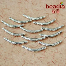 Горячая 6 шт./лот 4*34 мм Античные посеребренные изгибающиеся бусины Подвески подходят для DIY ювелирных изделий