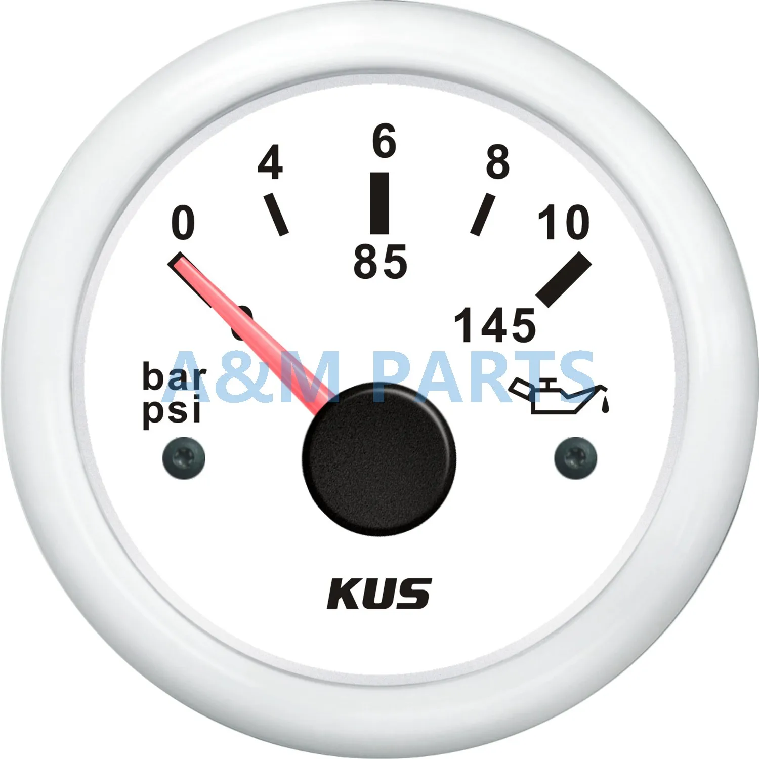 KUS Marine Engine Oil Pressure Gauge Waterproof Boat Outboard Inboard