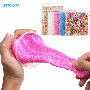 

10Color DIY New Snow Mud Particles Accessories Fluffy Slime Balls Small Tiny Foam Beads For Floam Filler For DIY Supplies 2-4mm