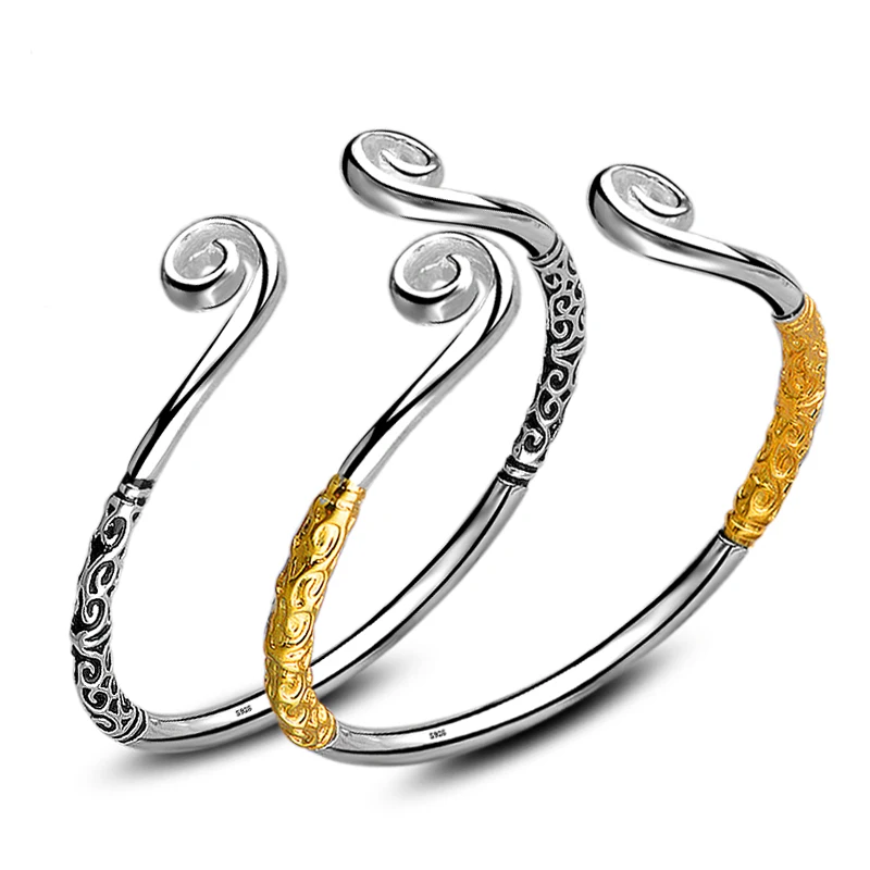 

Brand Silver Plated Open Bangles For Men And Women Fashion Cuff Bracelet Bangles Wholesale Jewelry
