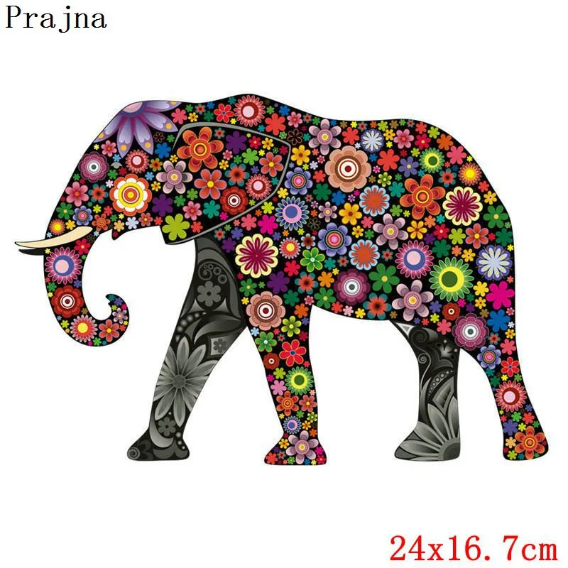 Prajna/богемный стиль, Переводные нашивки, слон, цветок лилии, железная переводная виниловая наклейка на одежду, аппликация, платье для маленьких девочек - Color: Antique Silver