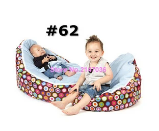 

Discojelly balls with blue seat baby bean bag chair, 2 upper cover tops kids beanbag sleeping cushion, portable seat - Cover