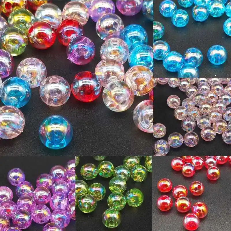 

Round Shape Bead 8mm 50pcs Dream Color Fashion Acrylic Beads Cheap AB Cheap DIY for Making Bracelet Necklace Jewelry Accessories
