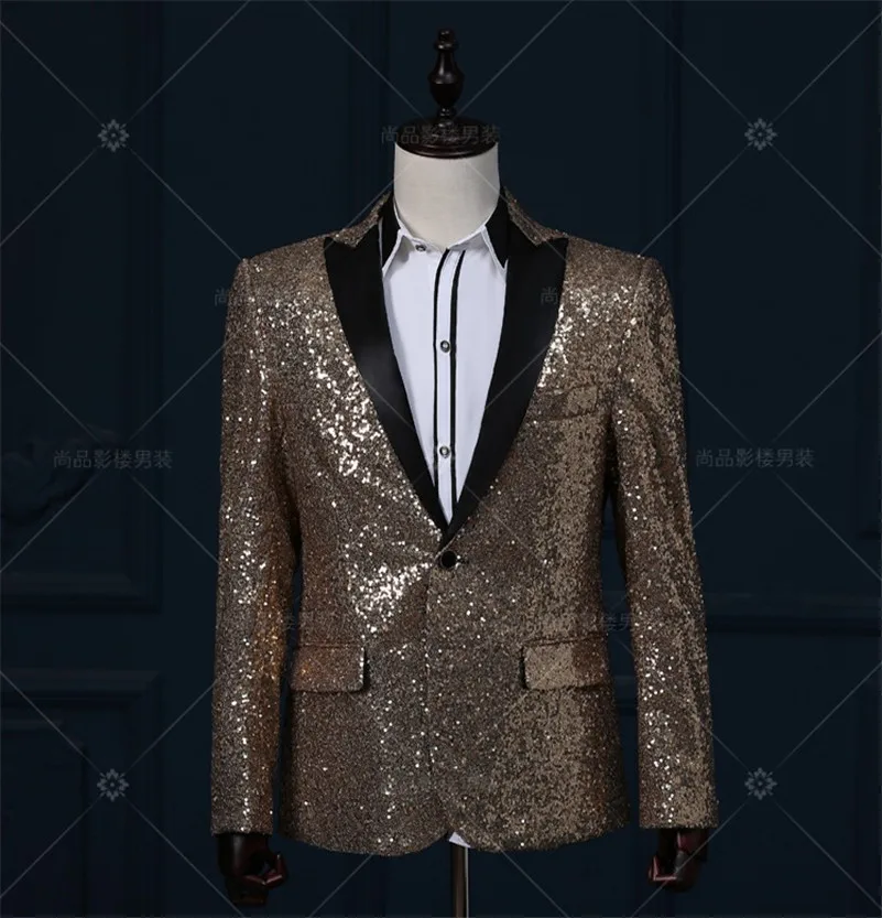 Золотой мужской блейзер с блестками и костюм блейзер|blazer men|blazer masculinoveste homme costume |