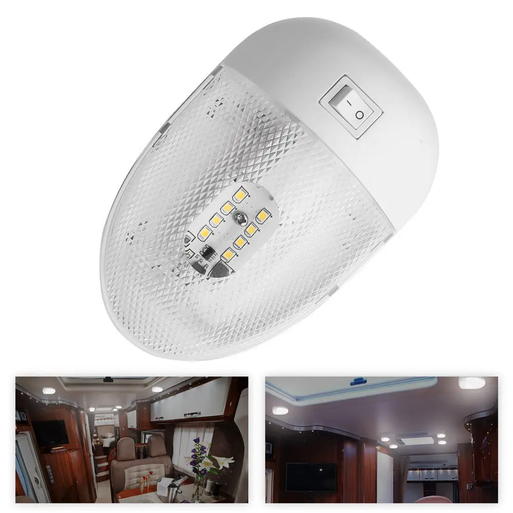 

1X RV LED 12V 2W Fixture Ceiling Camper Trailer Marine Single Dome Light 12 Volt