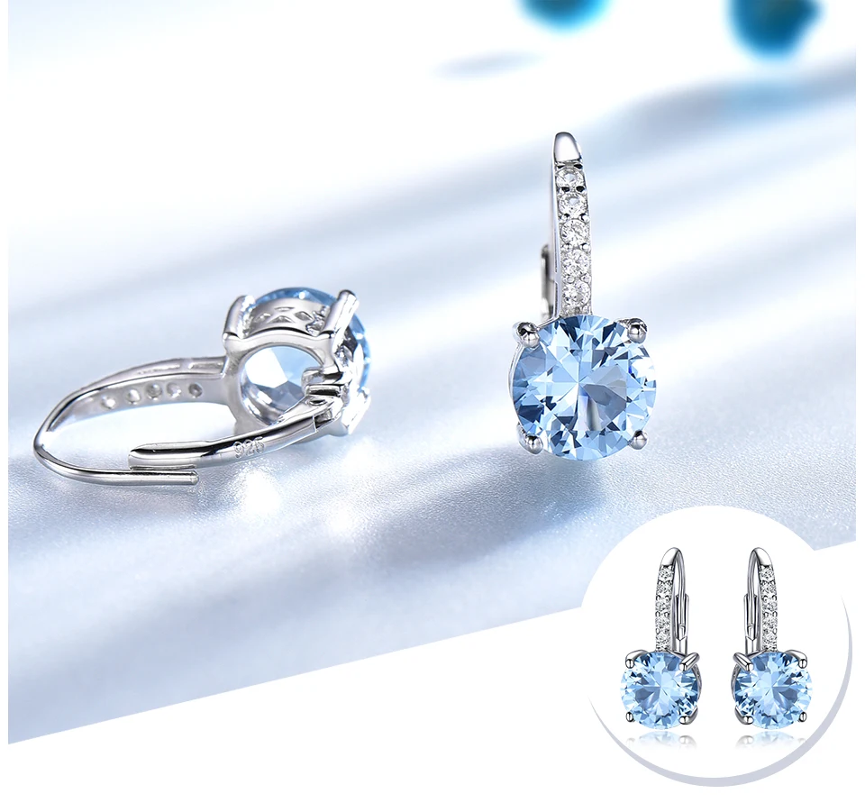 UMCHO  Nano Sky Blue Topaz  925 sterling silver clip earrings for women EUJ061B-1-pc (4)