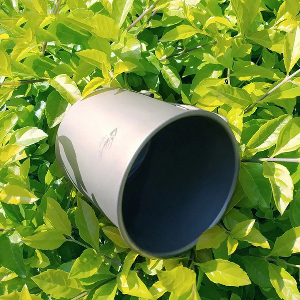 

EDC Titanium Pot Ultralight Portable Water Mug Outdoor Camping Cooking Cup Mug 450ML Coffee Cup DIY Mug Portable Drinkware Drink