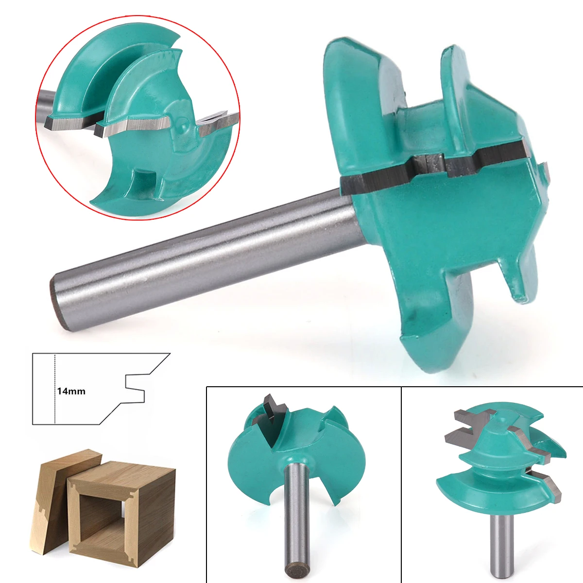 Mayitr 1/4" Shank Woodworker Lock Miter Router Bit 45 Degree