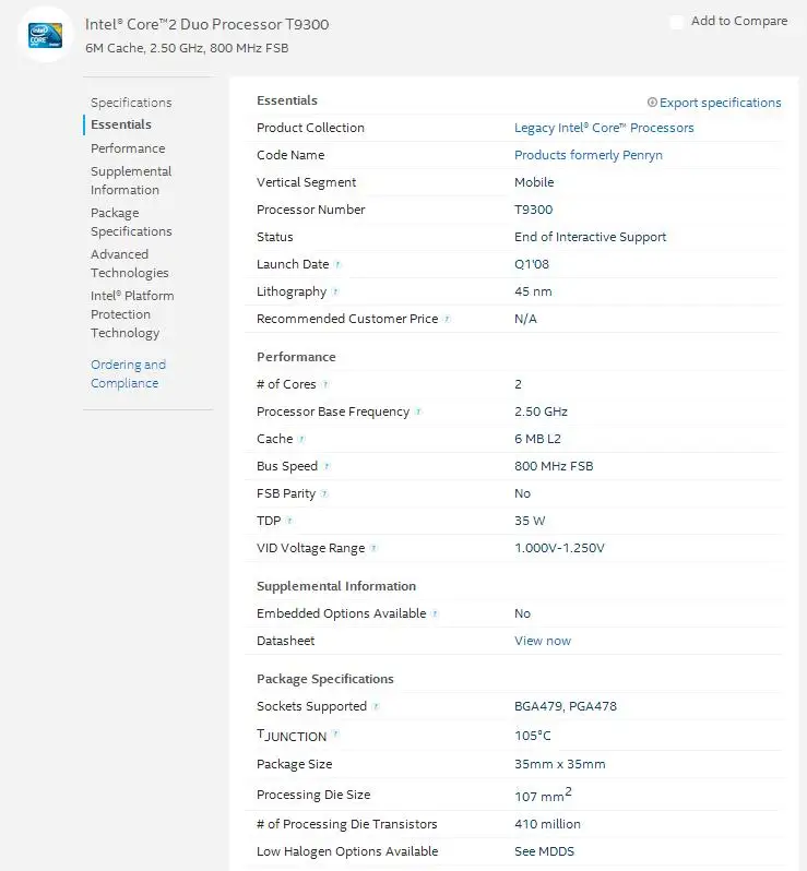 computer processor list original intel CPU laptop Core 2 Duo T9300 CPU 6M Cache/2.5GHz/800/Dual-Core Socket 479Laptop processor for GM45 PM45 best cpu