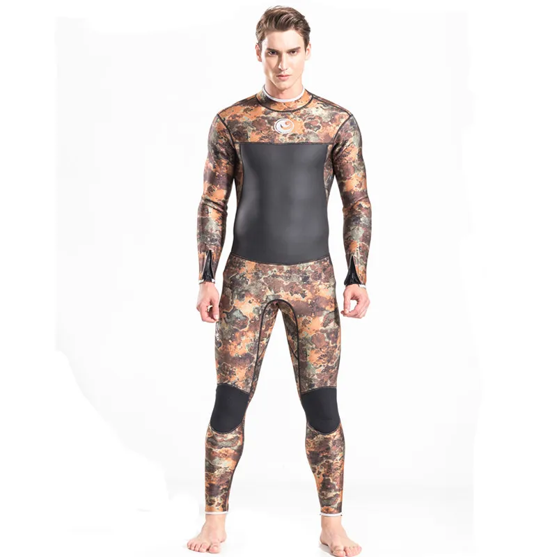

3mm Neoprene Wetsuit, Men Surfing Diving Suit, Long-sleeved,winter Keep Warm Swimsuit, Camouflage Print