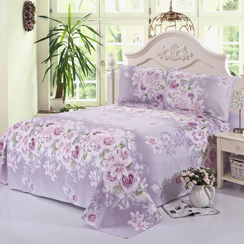 Home textile flat sheet +2pillowcase polyester cotton set bedsheet