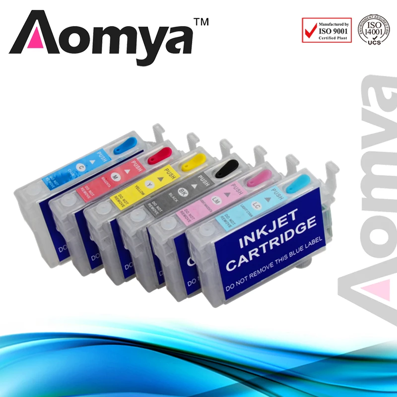 Aomya многоразового картридж T0821 82N совместимый для epson R270 R290 R295 R390 RX590 RX610 RX615 RX690 T59 TX650