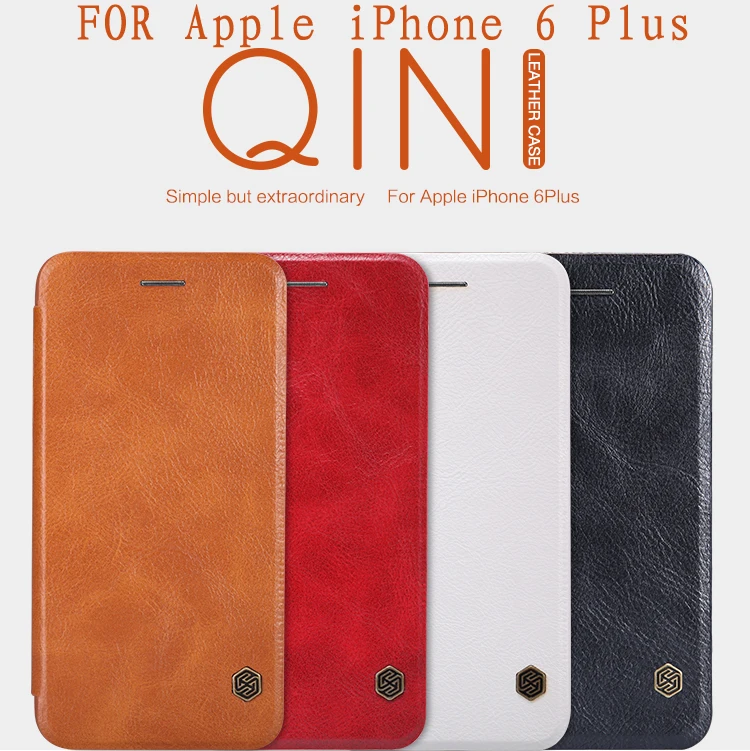 

Nillkin QIN Series Case for Apple iPhone 6 plus , luxury brand use Fine leather 360 degree protection with Retailed Package