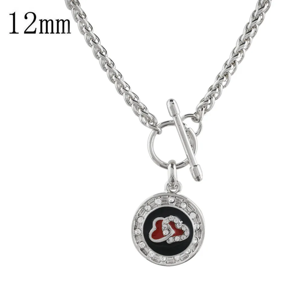 

2018 New Elegant Silver Color Rhinestone Snaps Necklace & Pendants Fit DIY 12MM Snap Jewelry With Chain