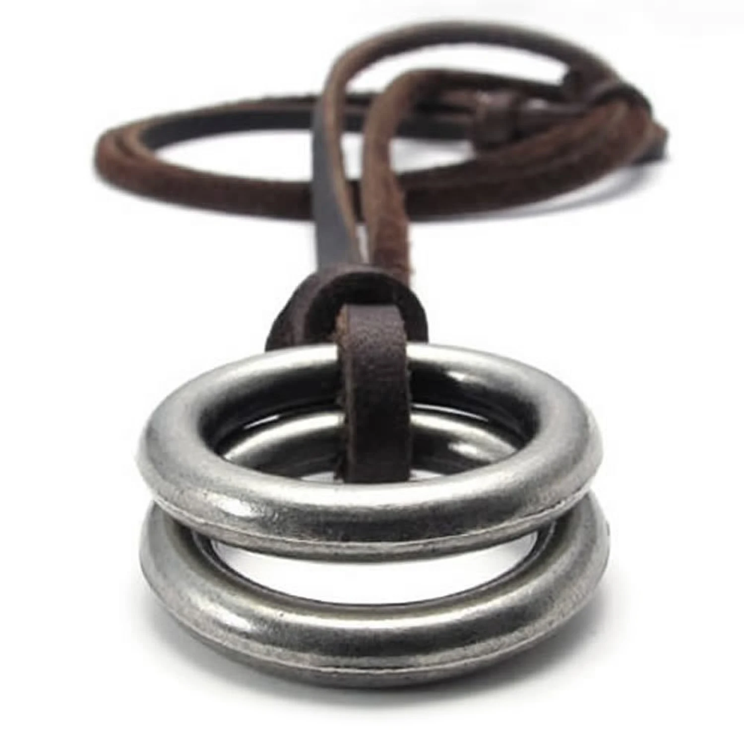 font b Jewelry b font Men s Ladies Necklace Pendant with Brown Leather Chain Brown