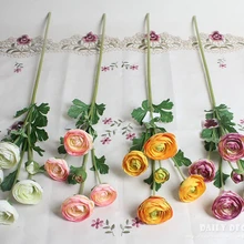 5 голов искусственные лютики Азиатский цветок пучок поддельные персидский шелковый Лютик чай Роза декоративные цветы 12 шт