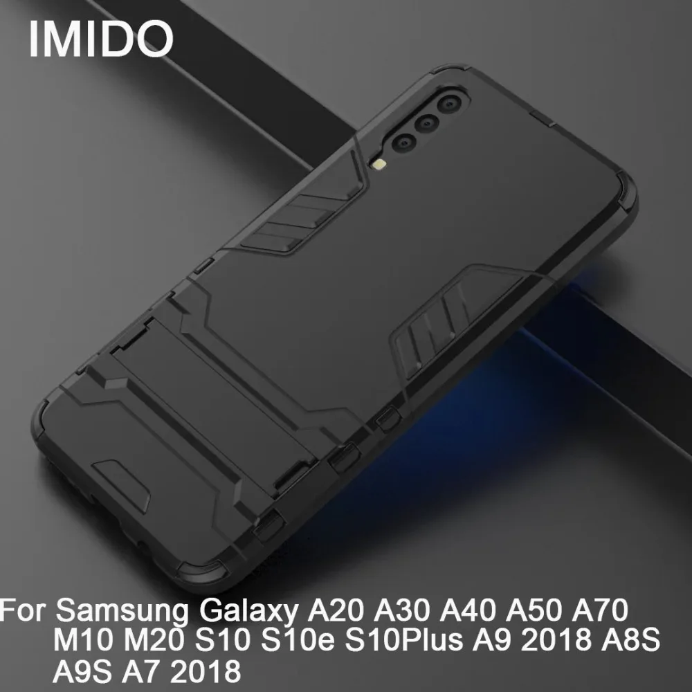 Для samsung Galaxy A20 A30 A40 A50 A70 M10 M20 Броня из ПК + ТПУ чехол для телефона противоударный