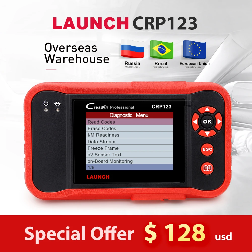 Launch X431 Creader CRP123 Code Scanner obd2 scan tool Support ABS, SRS