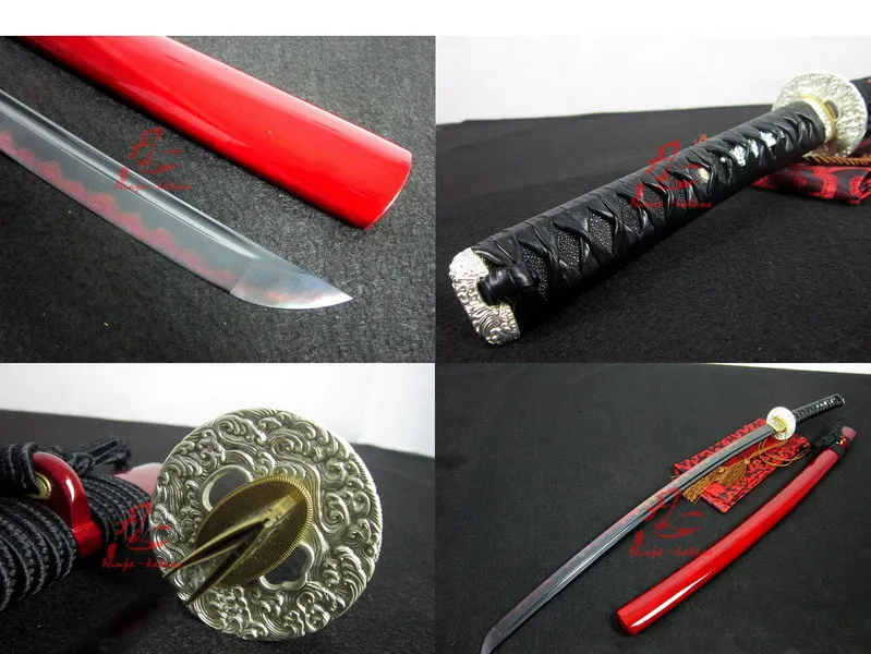 

battle ready folded blade clay tempered wave tsuba japanese katana sword sharpened