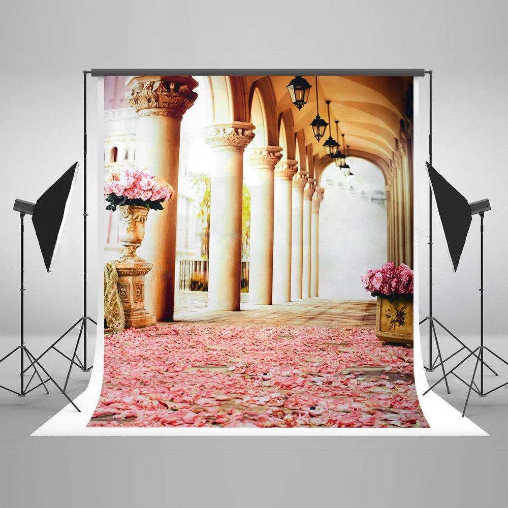 VinylBDS 10x20ft Крытый свадебный фон Sfondi студия Fotografico Дворцовая Арка цветы фоны для