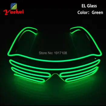 

3 Modes Quick Flashing Green EL LED Glasses Luminous Party Lighting Glowing Classic Toys For Dance DJ, Party EL Glasses