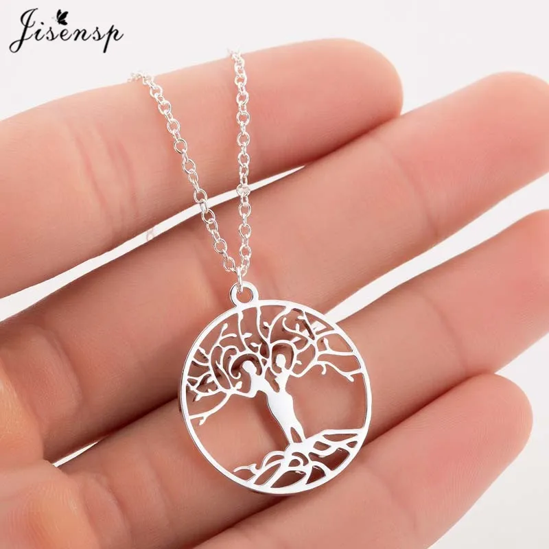 

Jisensp Vintage Simple Life Tree Pendant Necklace Romantic Tree Choker Necklace Plant Jewelry for Women Men Birthday Gift