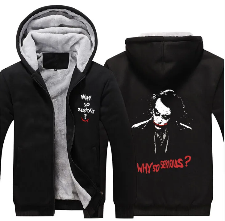  Free Shipping USA size Men Women The Dark Knight Joker Thicken Hoodie Zipper Coat Clothing Jacket