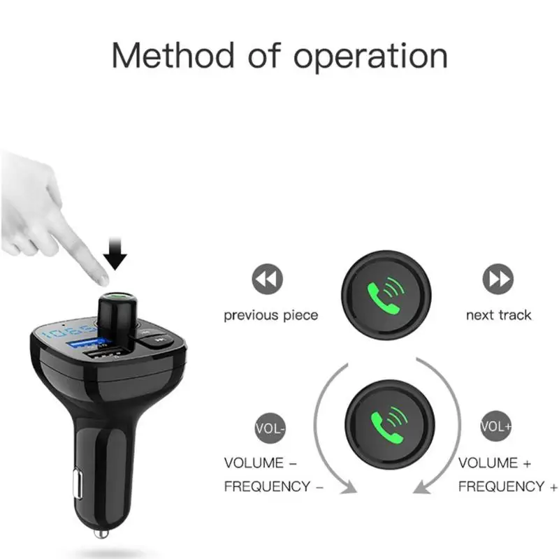 BT12 Bluetooth 5,0 Handsfree Car Kit fm-передатчик MP3 плеер USB Зарядное устройство