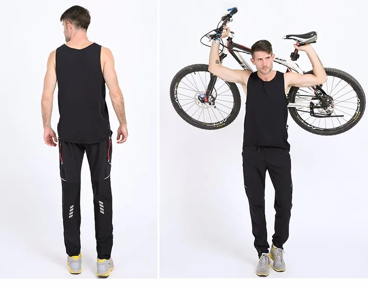 Велосипедные брюки с защитой от ультрафиолета; сезон весна-осень; длинные спортивные брюки для горного велосипеда; светоотражающие Длинные мужские брюки для велосипеда