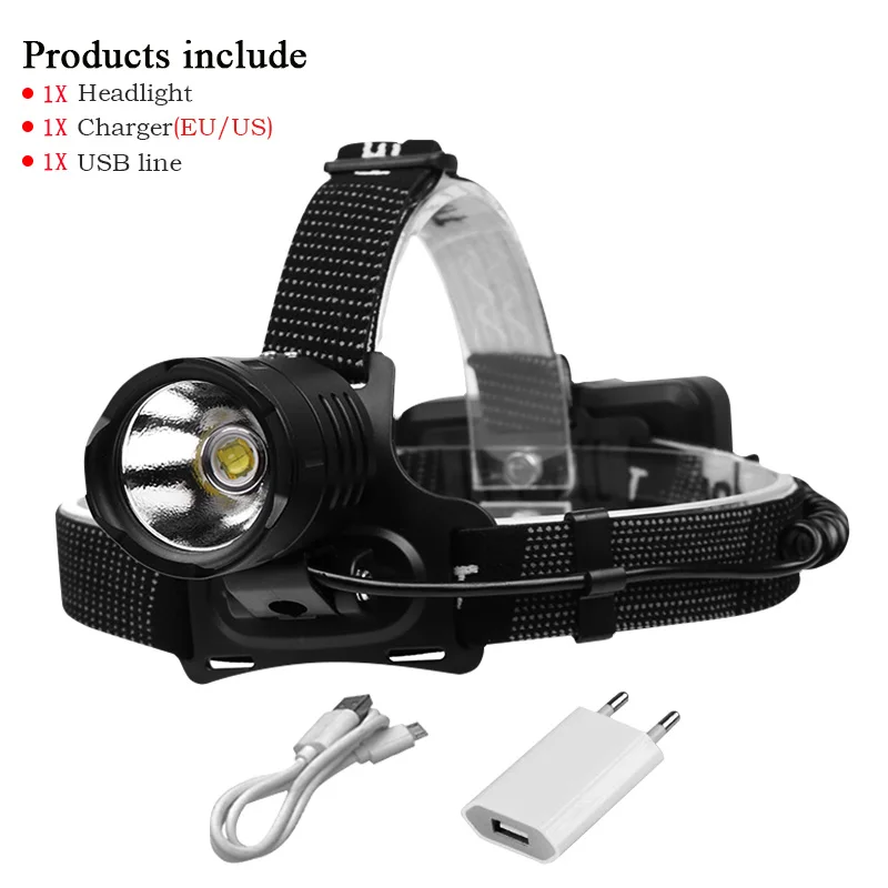 Super bright Head lamp 7000lm XHP70.2 LED Headlamp XHP70 Camping ZOOM headlamp Flashlight Outdoor V6 Torch led USB 18650Battery - Испускаемый цвет: DHT311H1