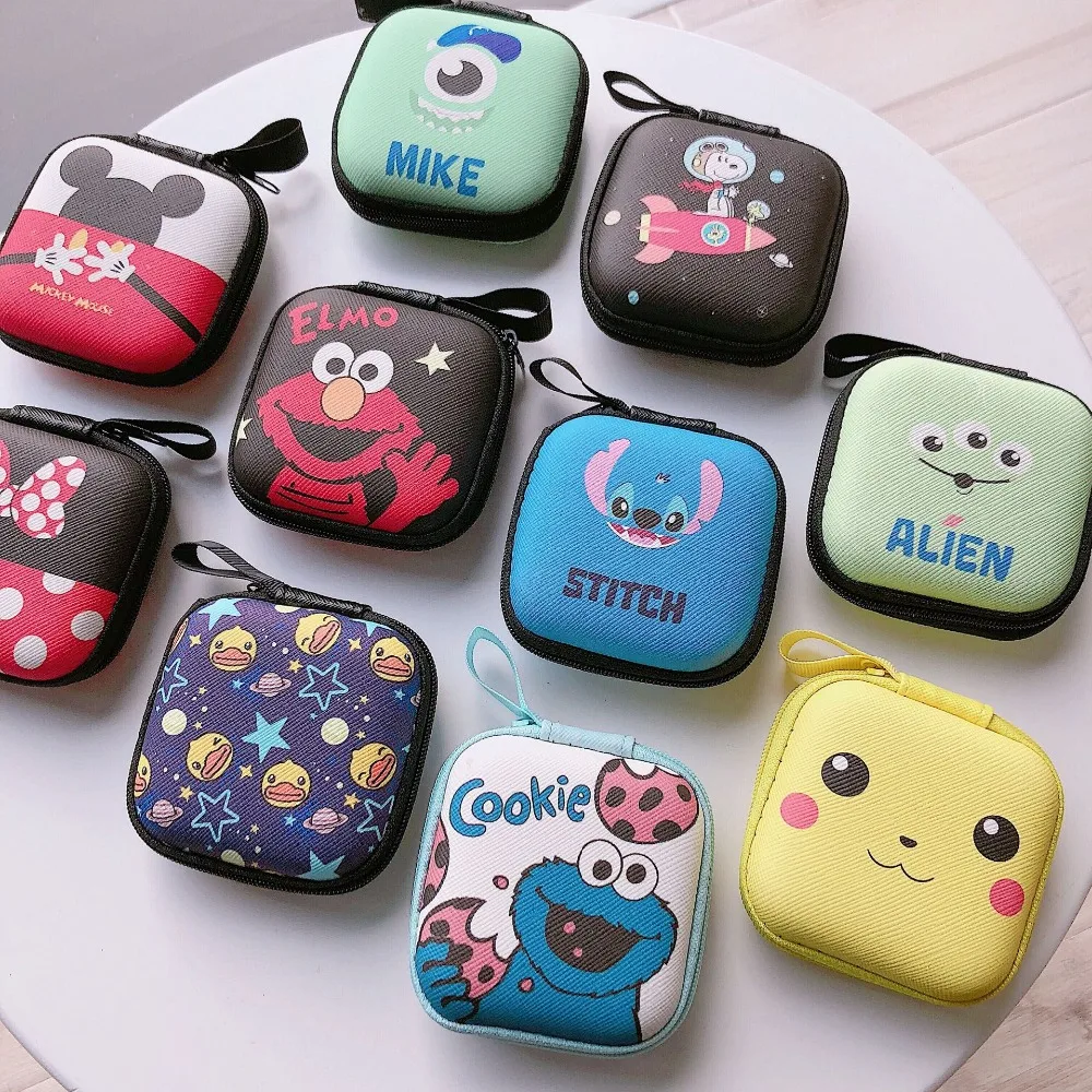 

Cartoon Storage Bag Case For Earphone PU Headphone Case Container Cable Earbuds Storage Box Pouch Bag Holder