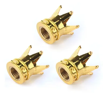 

4 Pcs/LOT Chrome Gold Crown Design Tire/Wheel Stem Air Valve Caps Set Car Truck Rod P25