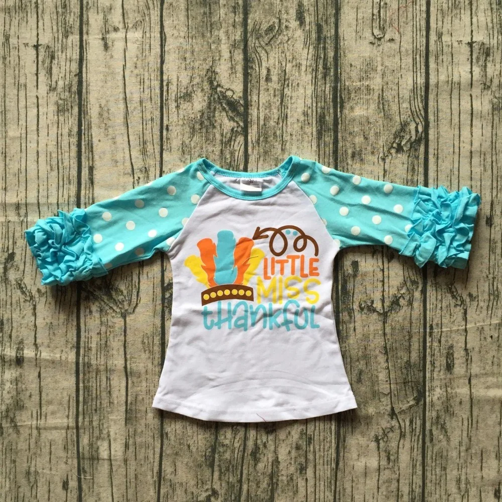 baby girls Fall/ Autumn raglans girls little miss thanksful top raglans