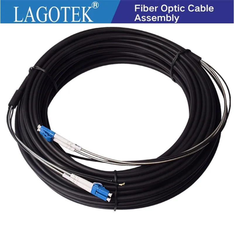 100 м LC UPC оптоволоконный коммутационный шнур 2 ядра оптический кабель дуплексный