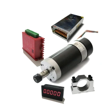 

500W 20A DC24V Brushless Spindle Motor 12000rpm 0.629N.m Driver Speed Meter Air cooled for DIY engraving machine drilling