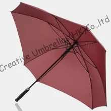 Квадратной формы, 130 см диаметр Гольф зонт, универсальный firgured shape.14mm трубка из стеклопластика и 3,5 мм ребра из стекловолокна, Прямая