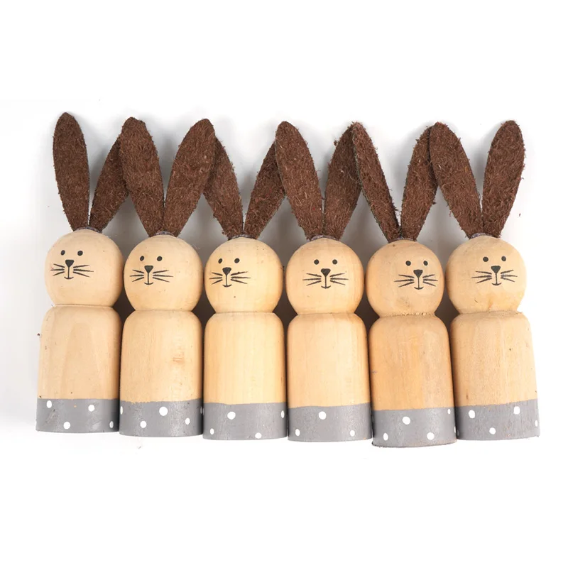 wooden craft rabbits