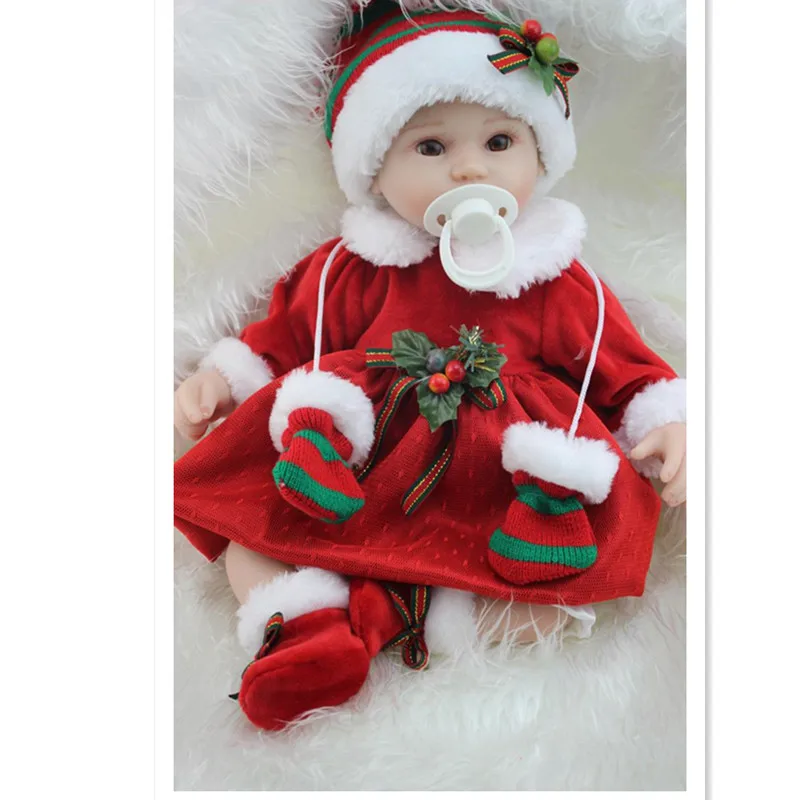 Reborn Babies Silicone Reborn Doll Toys for Children's Birthday Gift, Lovely Lifelike Baby Reborn Doll 35 CM Free Shipping